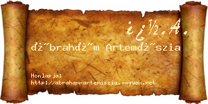 Ábrahám Artemíszia névjegykártya
